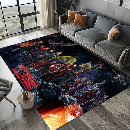Dywan Avengers 3D – wzór z ciemnoczerwoną drużyną