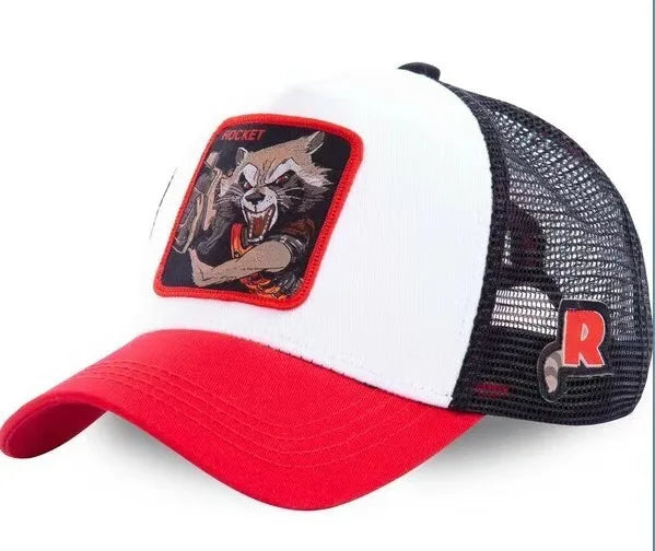 Czapka Rocket Raccoona – biało-czerwona