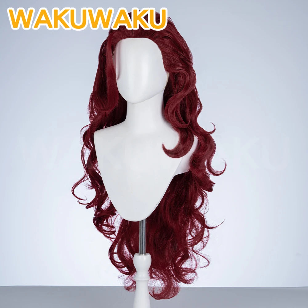 Peruka Scarlet Witch – bordowoczerwone kręcone włosy z diademem