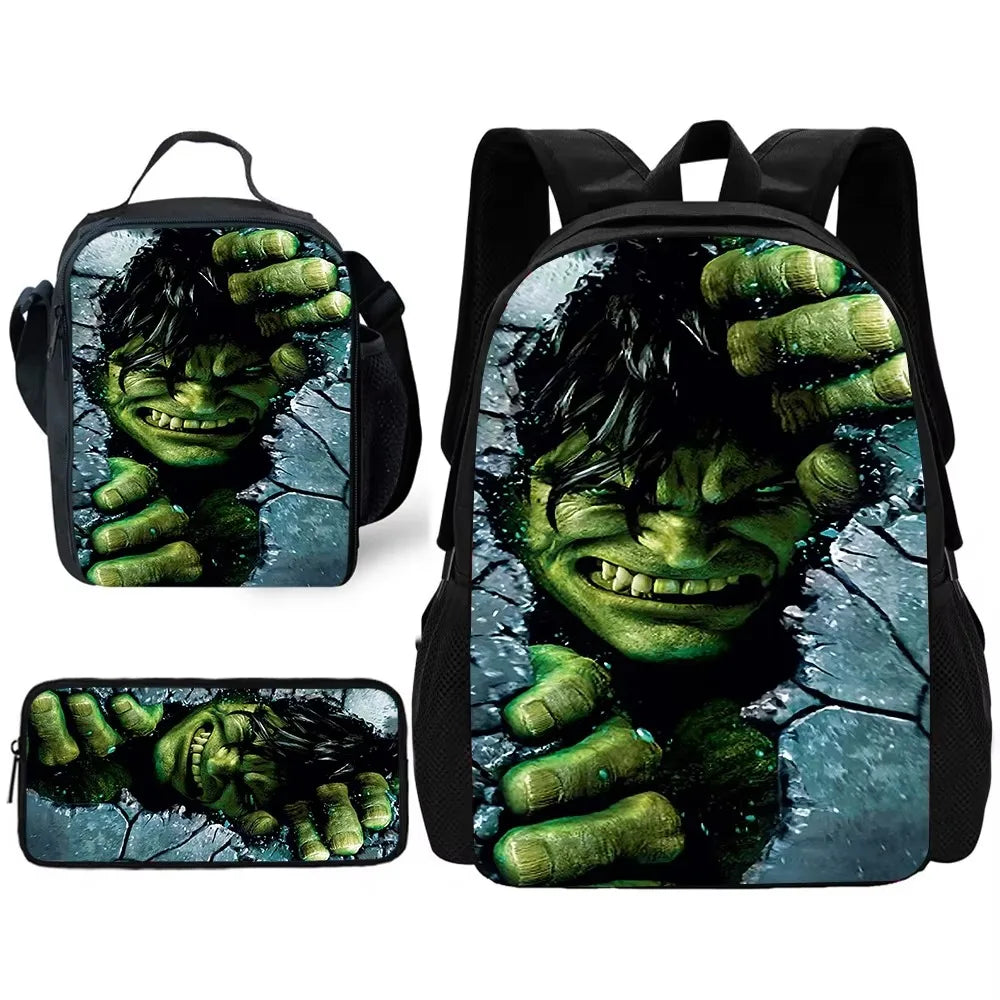 Zestaw z plecakiem Hulk – twarz wyłaniająca się z popękanej kamiennej ściany