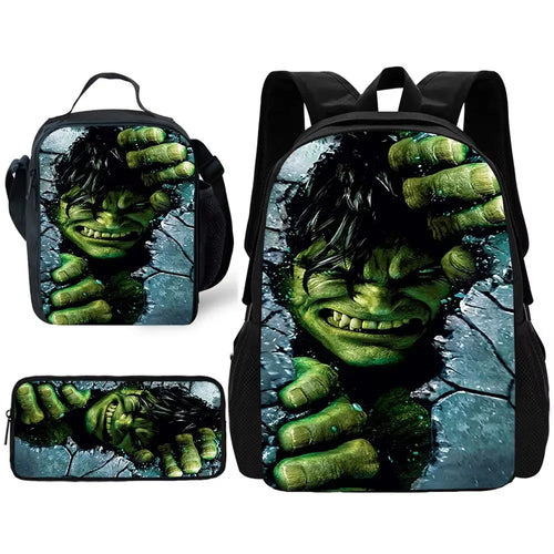 Zestaw z plecakiem Hulk – twarz wyłaniająca się z popękanej kamiennej ściany