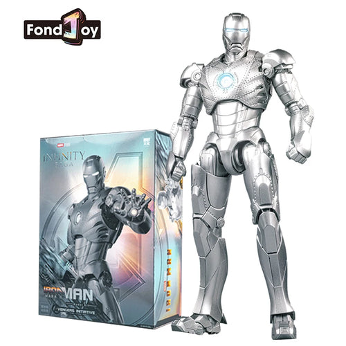 Figurka Fondjoy Iron Man MK2 — srebrna zbroja z pudełkiem