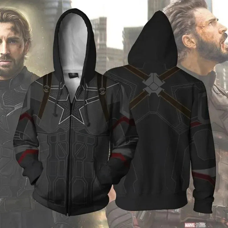 Bluza z kapturem Avengers Captain America – cosplayowy hoodie 3D
