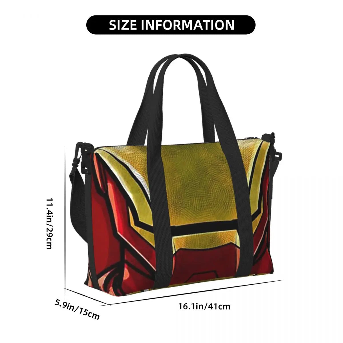 Torba typu shopper Iron Man – duży wzór czerwono-złotej maski