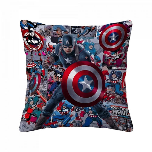 Poszewka na poduszkę Captain America – kolaż z tarczą