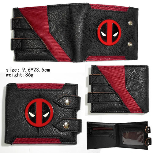 Portfel Avengers Deadpool – czarny, składany na pół, skórzany