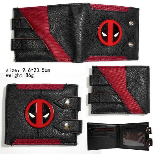 Portfel Avengers Deadpool – czarny, składany na pół, skórzany