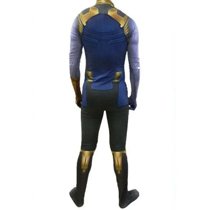 Strój Thanos – niebiesko-złoty kombinezon z rękawicą
