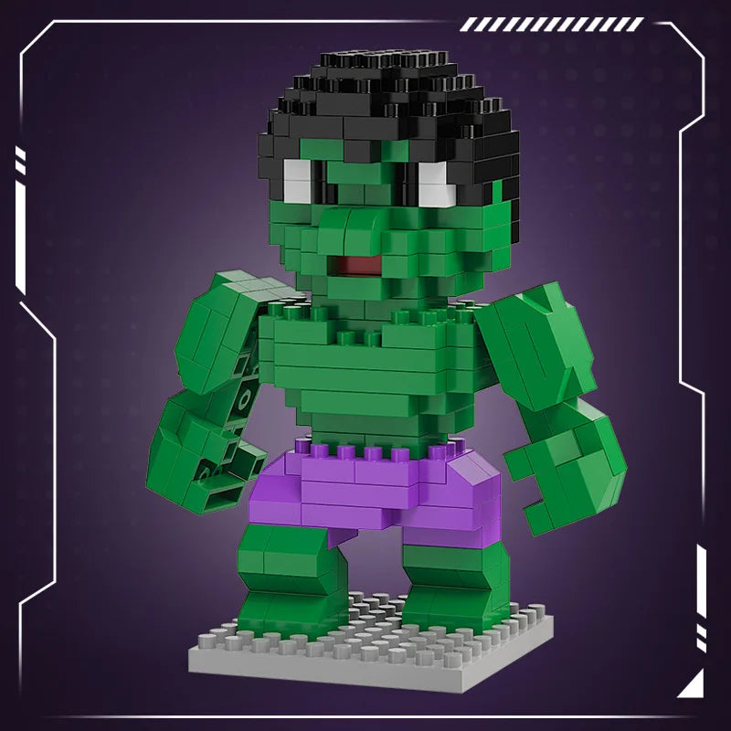 Klocki konstrukcyjne Avengers Hulk Chibi — zieleń i fiolet