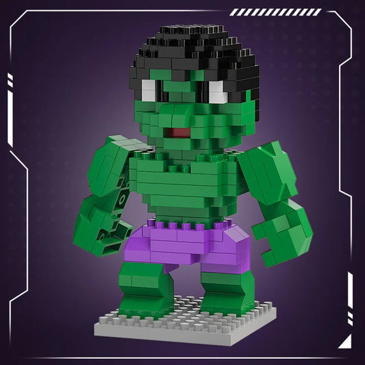 Klocki konstrukcyjne Avengers Hulk Chibi — zieleń i fiolet