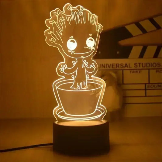 Lampa LED Avengers Baby Groot – doniczka, 3D 18cm