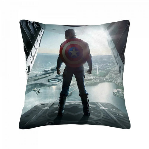 Poszewka na poduszkę Captain America – widok od tyłu, skok z samolotu