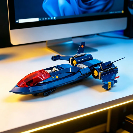 Zabawka z klocków konstrukcyjnych: samolot X-Jet Blackbird - model Avengers X-Men