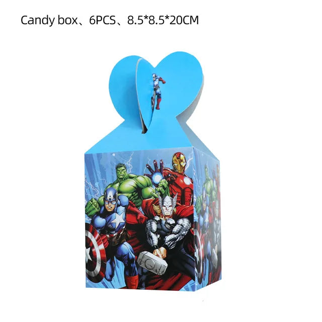 Dekoracja urodzinowa Avengers – pudełka na cukierki x6