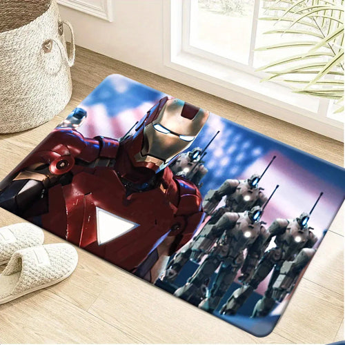 Dywan Marvel Avengers – wzór drużyny kroczącej w czerwieni i błękicie