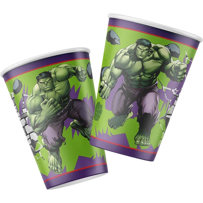 Zestaw urodzinowy Hulk – talerze, kubki, sztućce i dekoracje