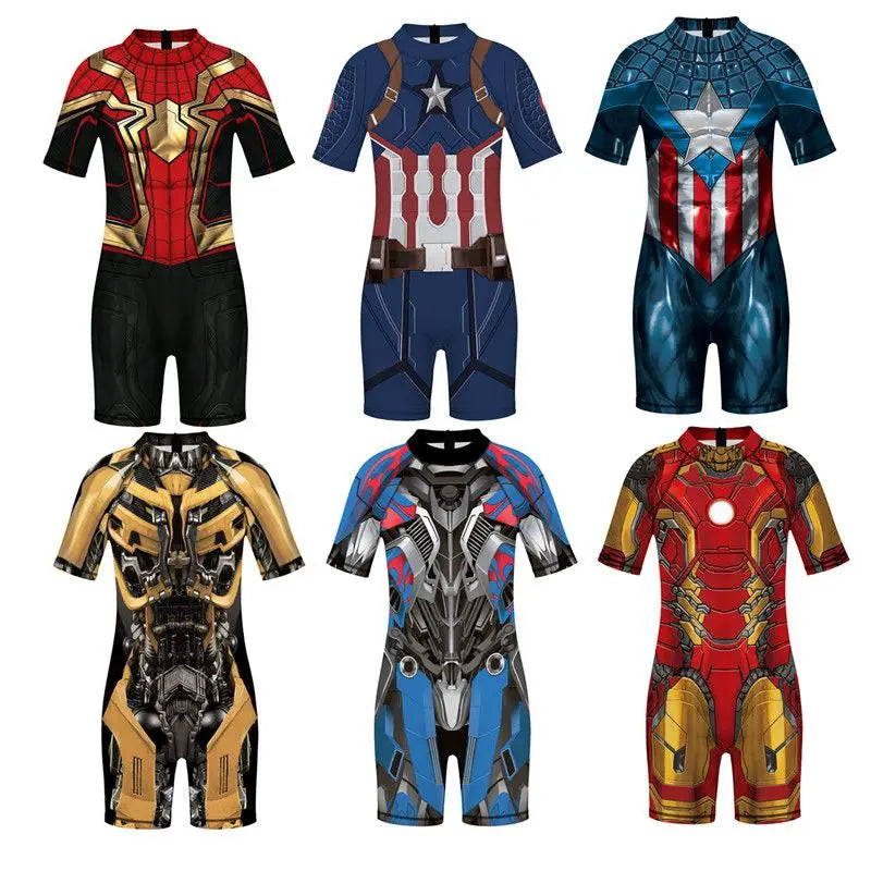 Dziecięcy kombinezon Marvel w stylu robotycznej zbroi, niebiesko-czerwony