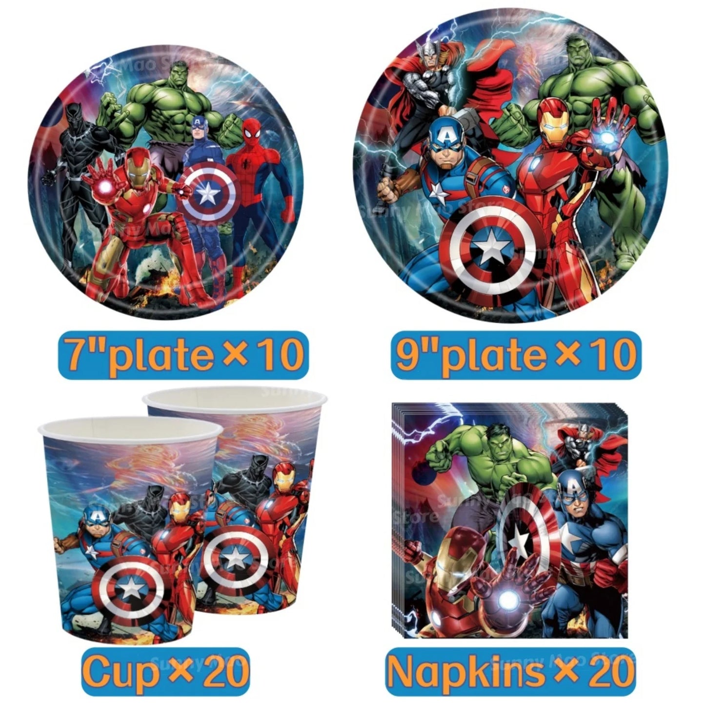 Zestaw dekoracji urodzinowych Avengers – balony z cyframi Iron Man Spider-Man