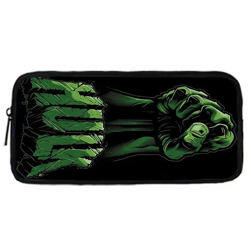 Piórnik Hulk – wektorowa pięść w neonowym zielonym stylu