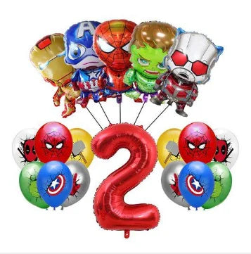 Dekoracje urodzinowe Avengers – balon w kształcie cyfry 2