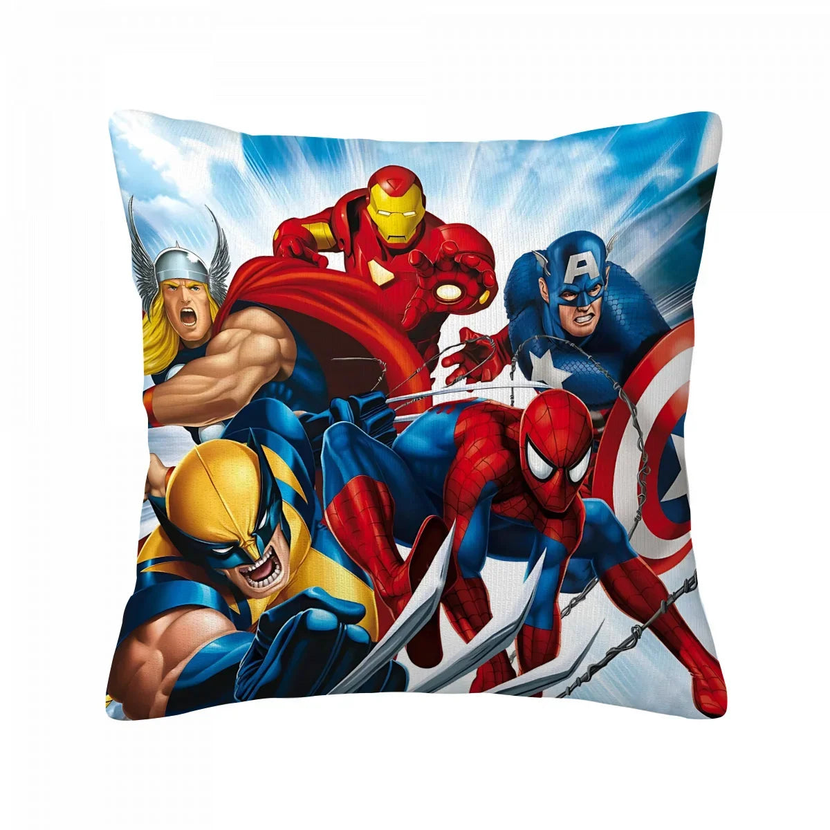 Poszewka na poduszkę Avengers – grupa, komiksowa akcja, pięciu bohaterów