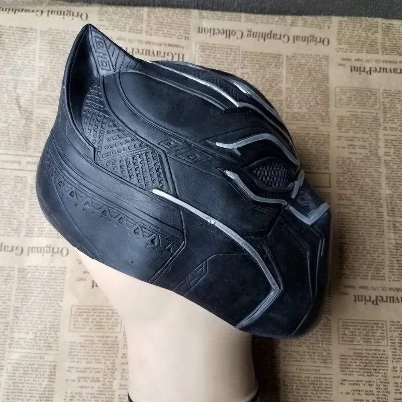 Maska cosplay Black Panther — realistyczny silikonowy hełm zakrywający całą twarz
