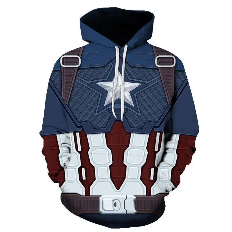 Bluza z kapturem Avengers Captain America – cosplayowy hoodie 3D