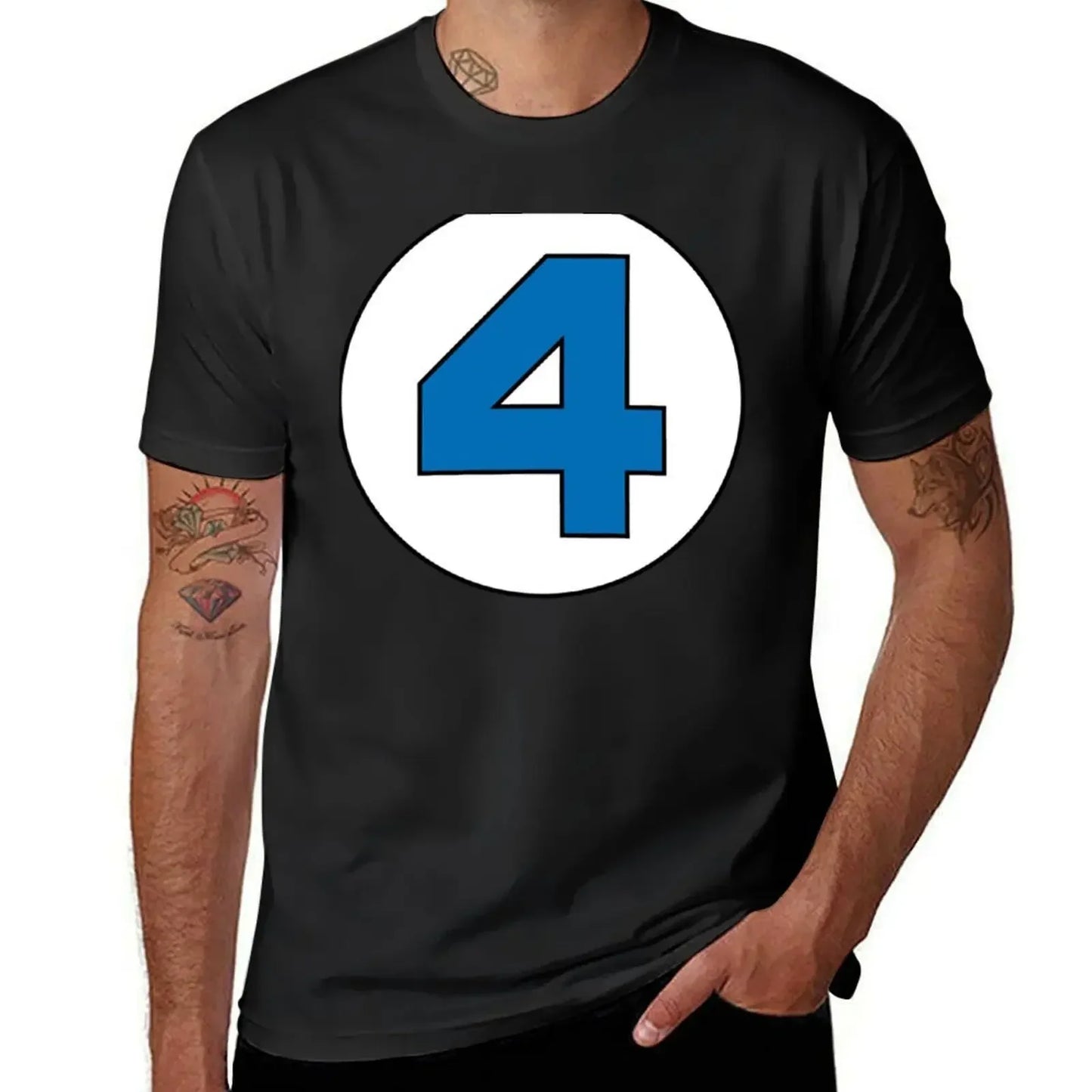 T-shirt The Fantastic 4 – duże czarne logo, fason oversize