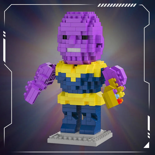 Klocki konstrukcyjne Avengers Thanos Chibi — złota rękawica
