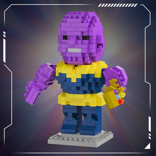 Klocki konstrukcyjne Avengers Thanos Chibi — złota rękawica
