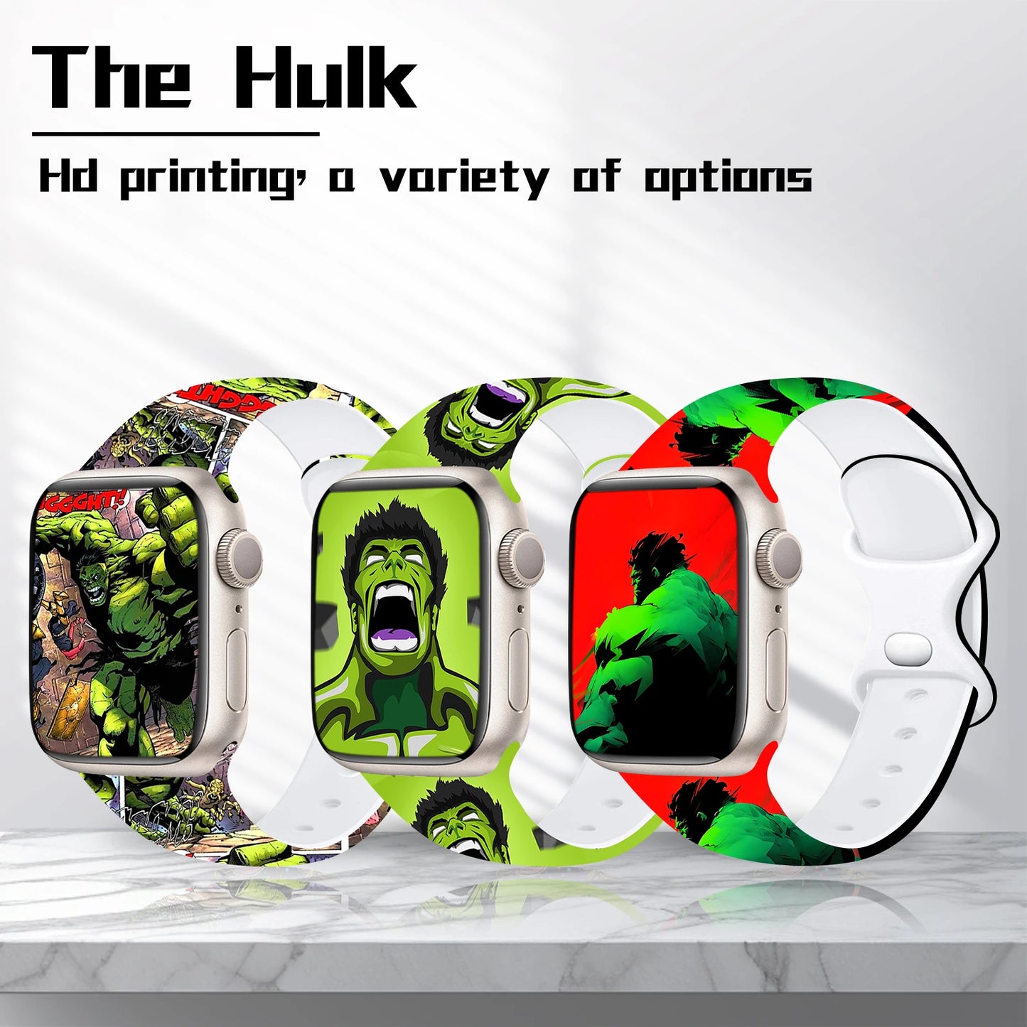 Pasek do Apple Watch Hulk – jasnozielona wrzeszcząca twarz
