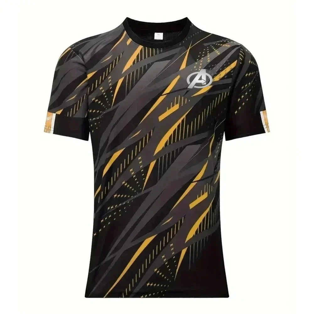 Męska koszulka sportowa Avengers — szybkoschnąca, różowo-czarna