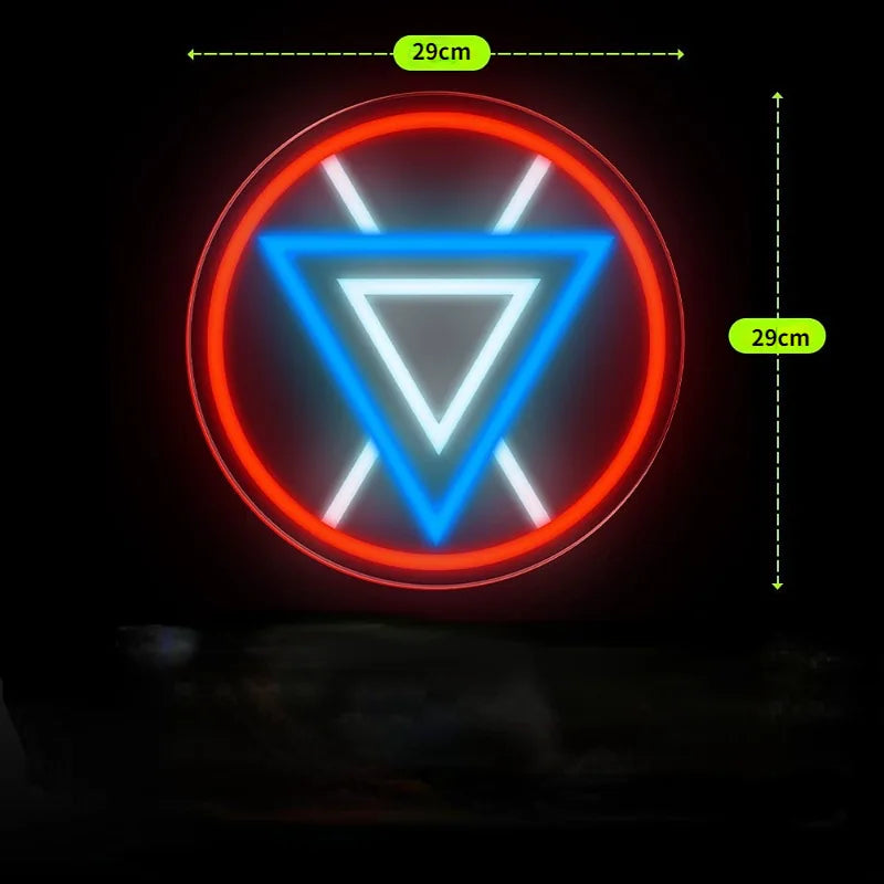 Neon LED Avengers Iron Man – trójkątny reaktor