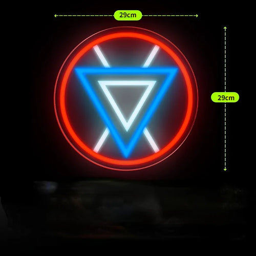Neon LED Avengers Iron Man – trójkątny reaktor