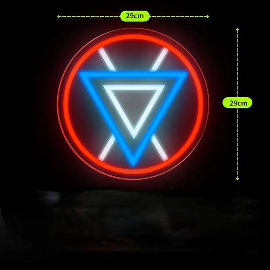 Neon LED Avengers Iron Man – trójkątny reaktor