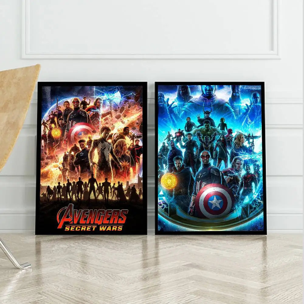 Plakat Avengers Secret Wars – kosmiczny projekt z eksplozją i drużyną