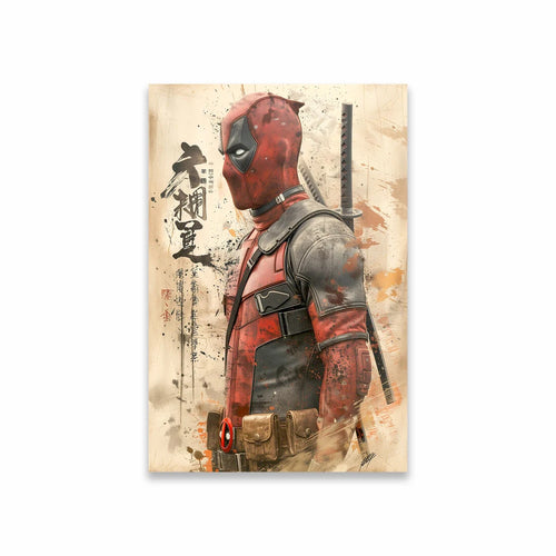 Plakat Avengers Deadpool – japoński styl samurajski