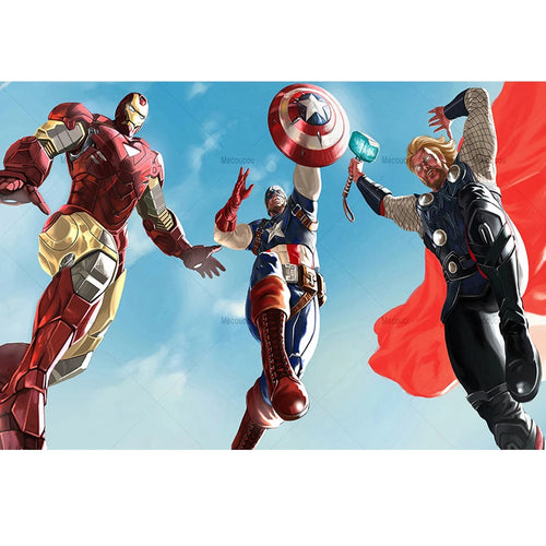Plakat trio Avengers – Iron Man, Thor, Captain America