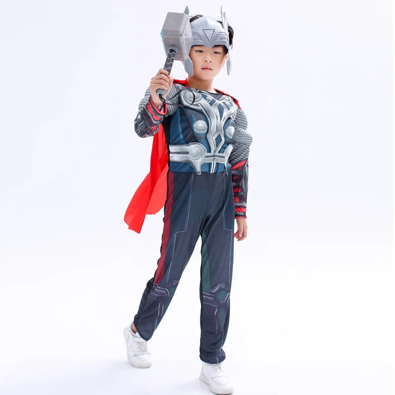 Kostium Avengers Thor — dziecięcy cosplay z młotem i hełmem