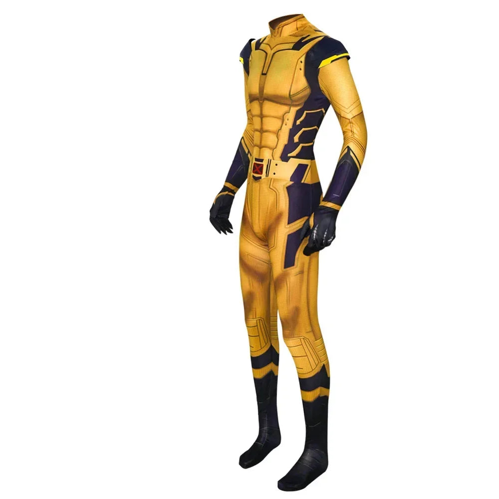 Strój Wolverine – żółto-granatowy kombinezon z paskiem X