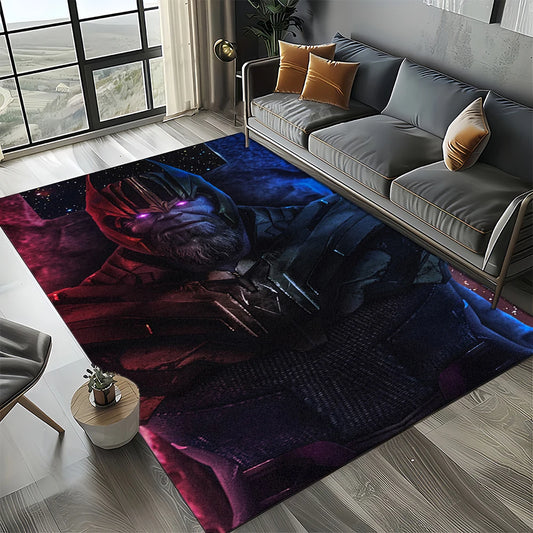 Dywan Avengers 3D – wzór z Iron Manem w niebiesko-białej kolorystyce