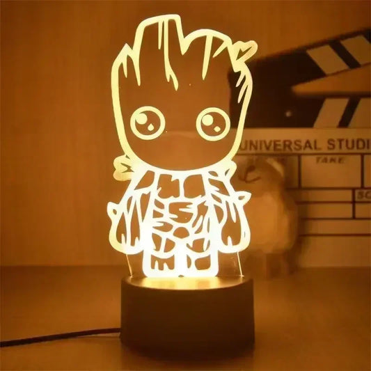 Lampa LED Avengers Baby Groot – prosty model, 3D 18cm