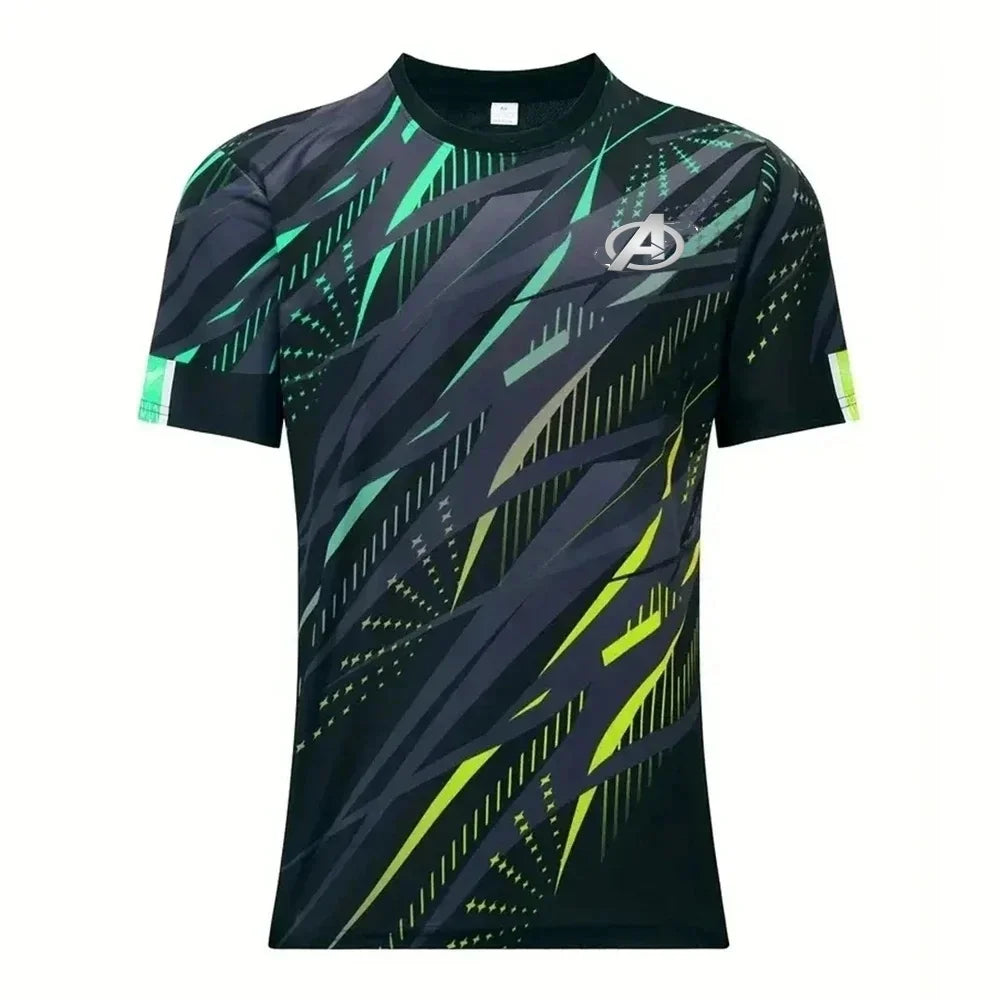Męska koszulka sportowa Avengers — szybkoschnąca, różowo-czarna