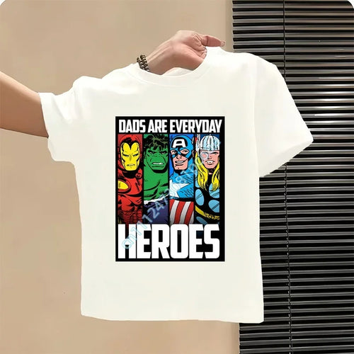 Dziecięcy T-shirt Avengers - wzór Heroes, biały