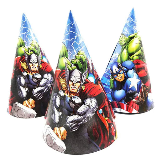 Dekoracje urodzinowe Avengers – czapeczki x6