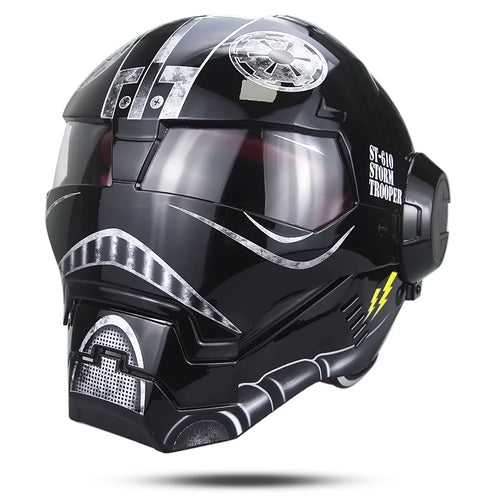 Kask Iron Man Avengers – czarny cosplay z gwiazdą