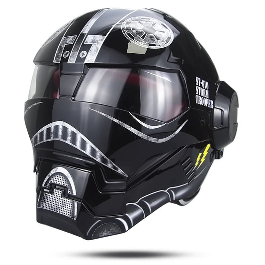 Kask Iron Man Avengers – czarny cosplay z gwiazdą