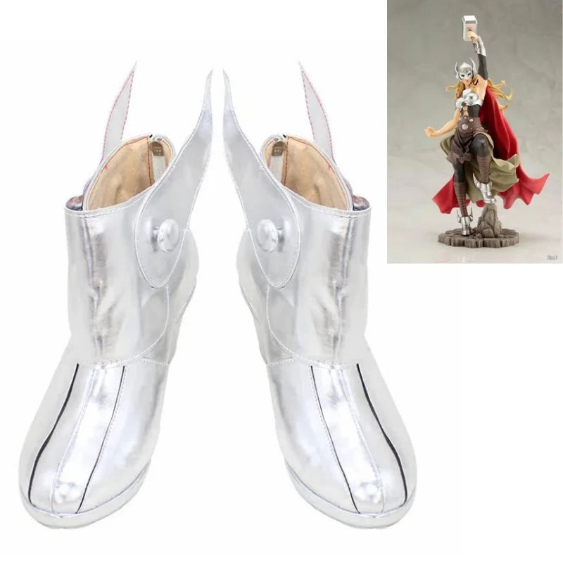 Buty cosplay Jane Foster Mighty Thor — srebrne