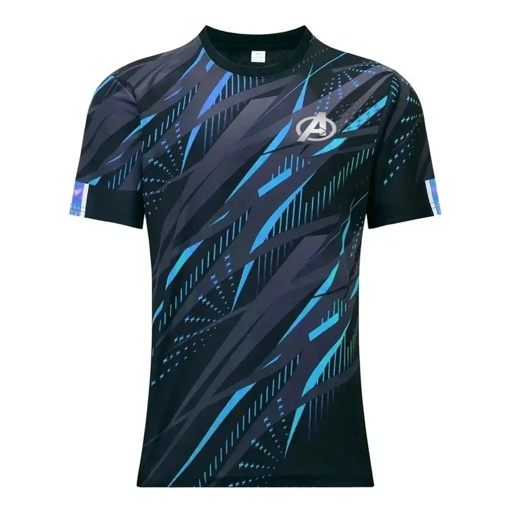 Męska koszulka sportowa Avengers — szybkoschnąca, różowo-czarna