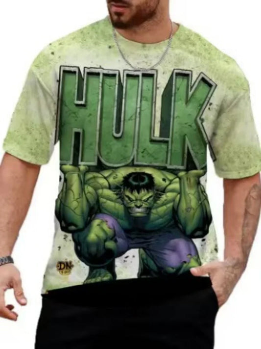 Męski T-shirt 3D Hulk – gigantyczne komiksowe logo HULK